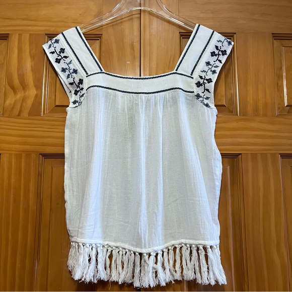 Hippie Laundry Cotton Boho Tunic White/Navy Size Small NWT - Picture 3 of 10